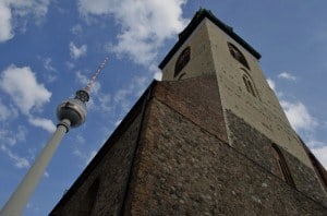 Read more about the article Grown-up Travel Guide Daily Photo: Fernsehturm and Marienkirche, Berlin, Germany