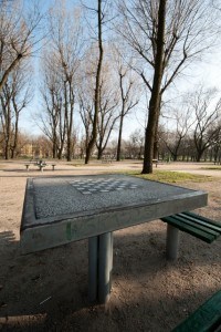 Read more about the article Grown-up Travel Guide Daily Photo: Chess boards in Park Staromiejski, Lodz, Poland