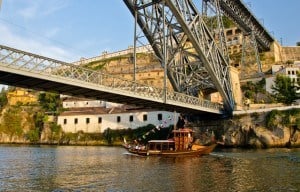Read more about the article Grown-up Travel Guide’s Best Photos: Boat under Ponte de Dom Luís I bridge, Porto