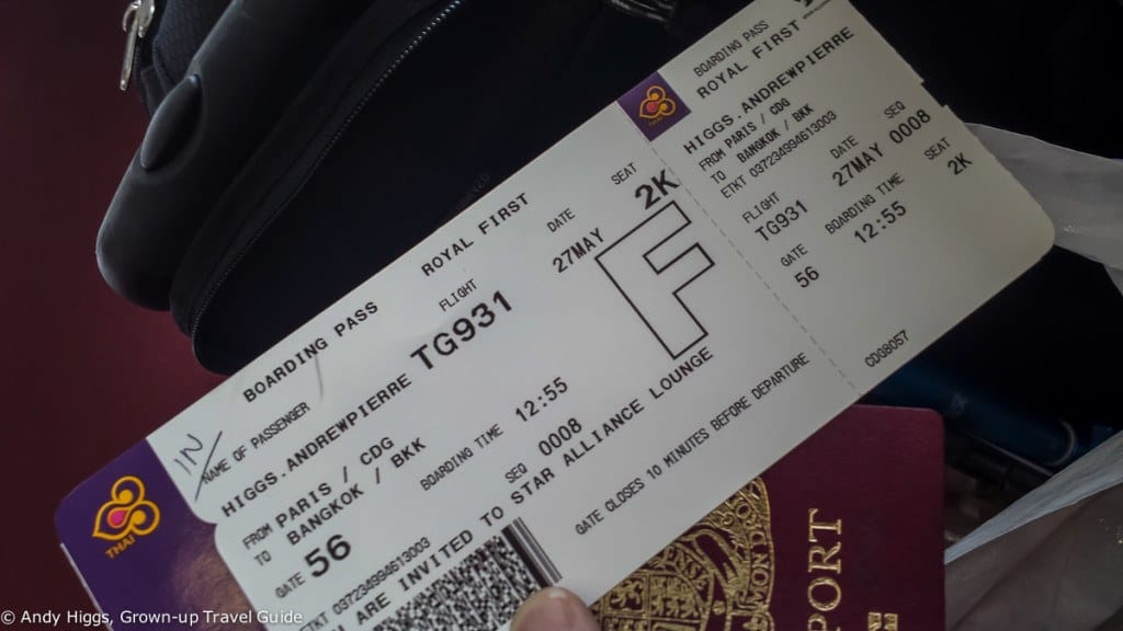 Thai First Class A380 Boarding pass