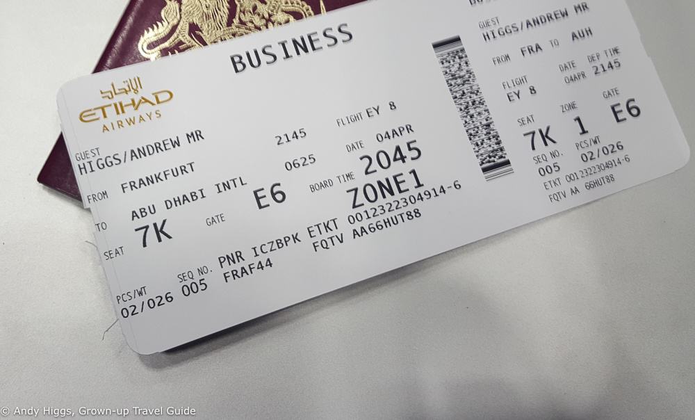 Etihad boarding pass