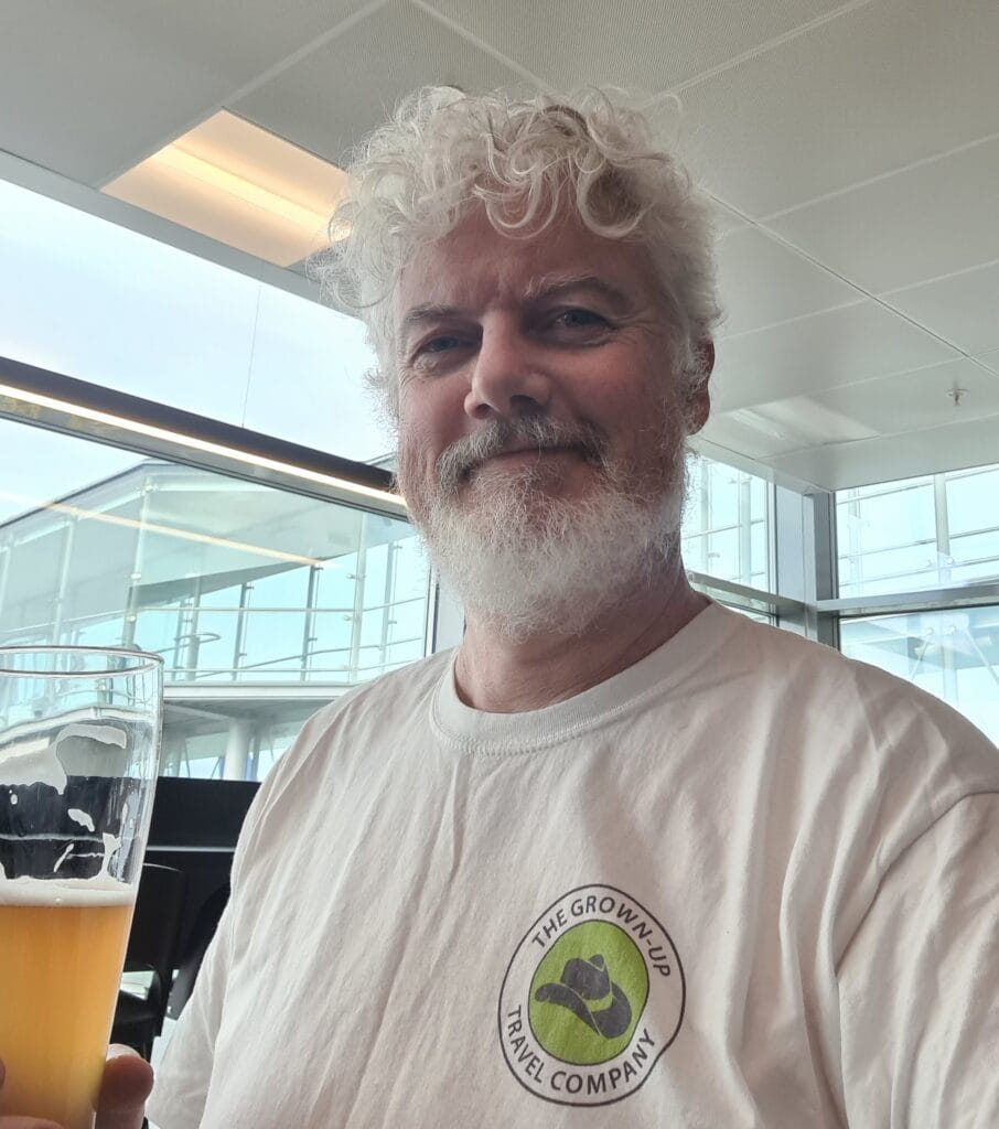 Craft beer in South Africa - me with beer at airport
