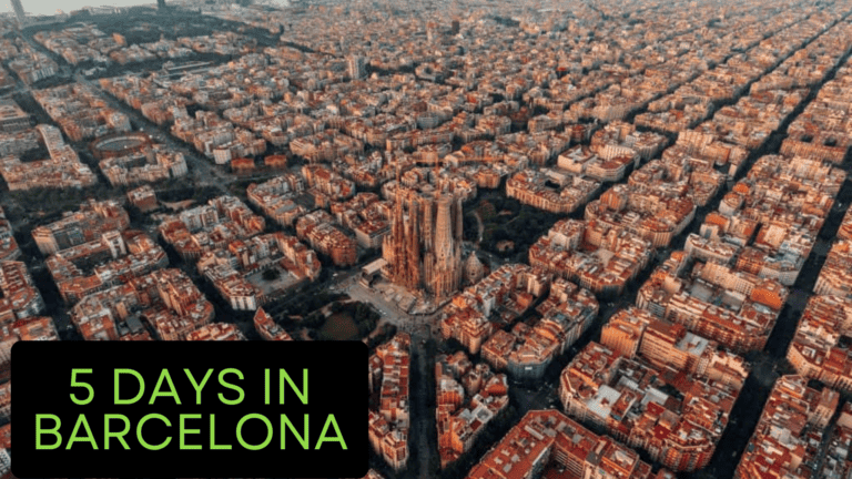 5 days in barcelona - drone view of city